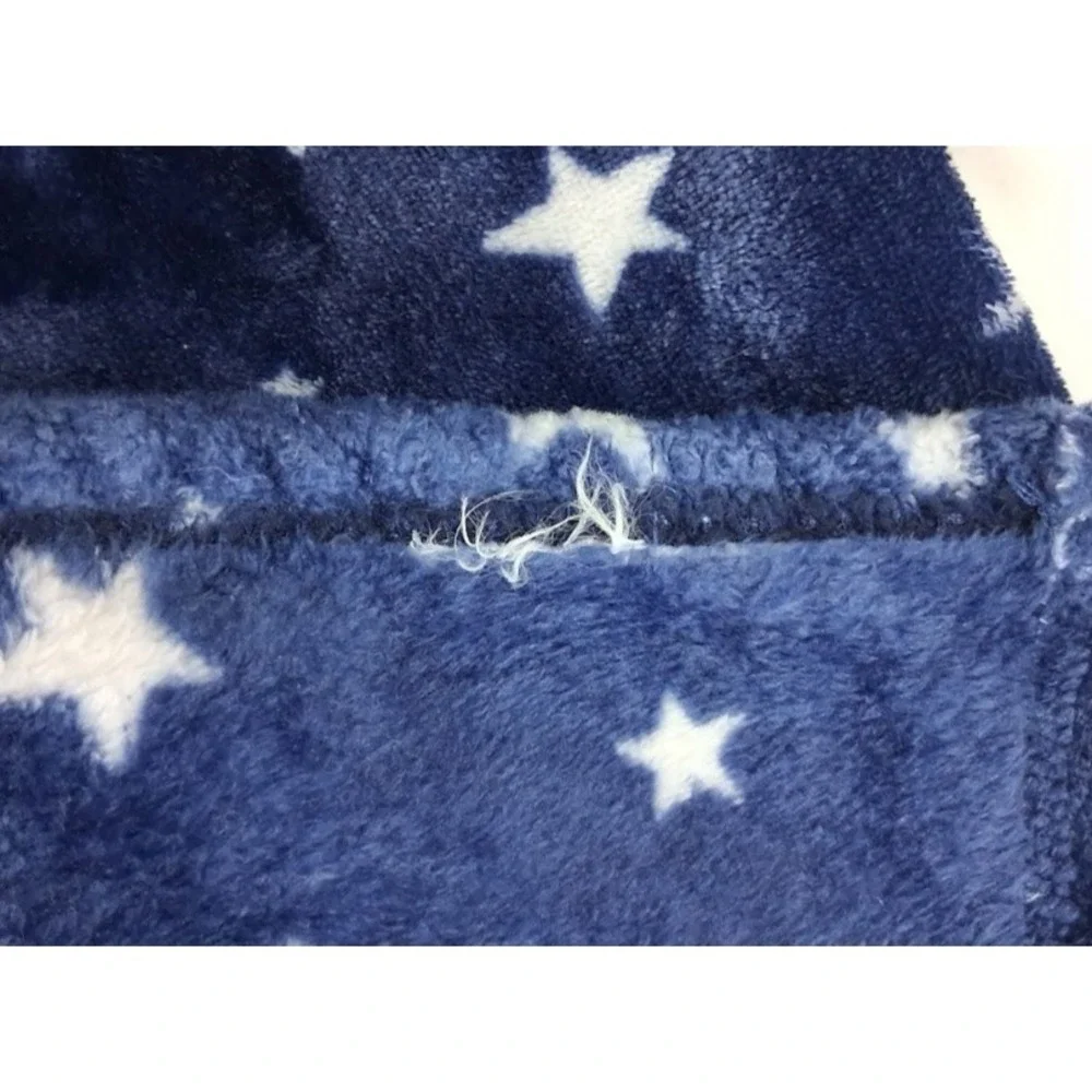 Baby Essentials Blue Dinosaur Star Blanket Soft Fleece‎ Boy Lovey Security EUC